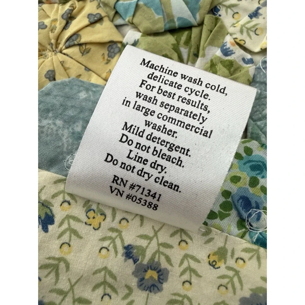 LL Bean Pinwheel Yoyo Quilt Comforter Full Queen w/ Matching 19